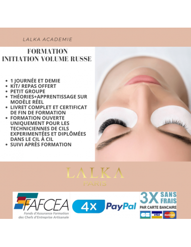 Formation extensions de cils initiation volume russe LALKA PARIS 2 jours Paris Déstockage Promo