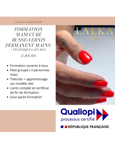 Formation Initiation Manucure Russe avec vernis semi permanent 2 jours en linge