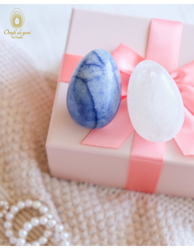 Coffret Duo - Les oeufs de yoni créateurs de vos rêves - Aventurine Bleue et Quartz Cristal grand non troués JUSQU'A -70%! 