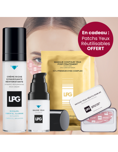 Pack - Routine hydratation visage LPG - Crème Riche Dynamisante, Baume yeux, Masque Yeux + Patchs Yeux OFFERTS suggérées chez