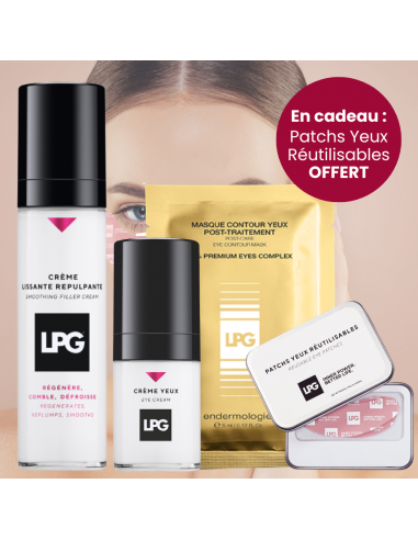 Pack - Routine Fermeté visage LPG - Crème Lissante Repulpante, Crème yeux, Masque Yeux + Patchs Yeux OFFERTS Economisez 