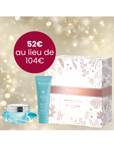 Rituel Réconfortant Thalgo - Crème Nutri-Confort Cold Cream Marine + Soin de Nuit Ressourçant Source Marine OFFERT en linge